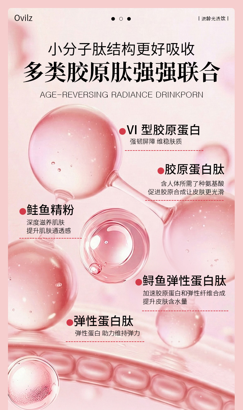 燕窝胶原蛋白烟酰胺镁白饮 活性胶原三肽玻尿酸胶原蛋白肽口服液