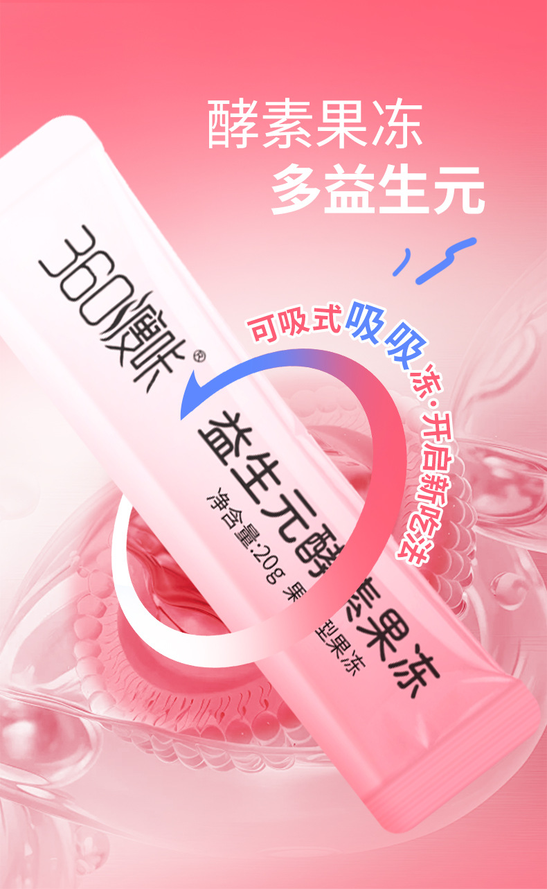 水蜜桃益生元酵素果冻OEM 膳食纤维益生菌果味纤畅果冻贴牌代加工
