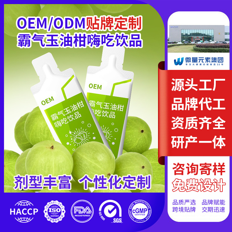 工厂定制白云豆玉油柑果汁饮品 金针菇复合果蔬酵素饮料OEM代加工