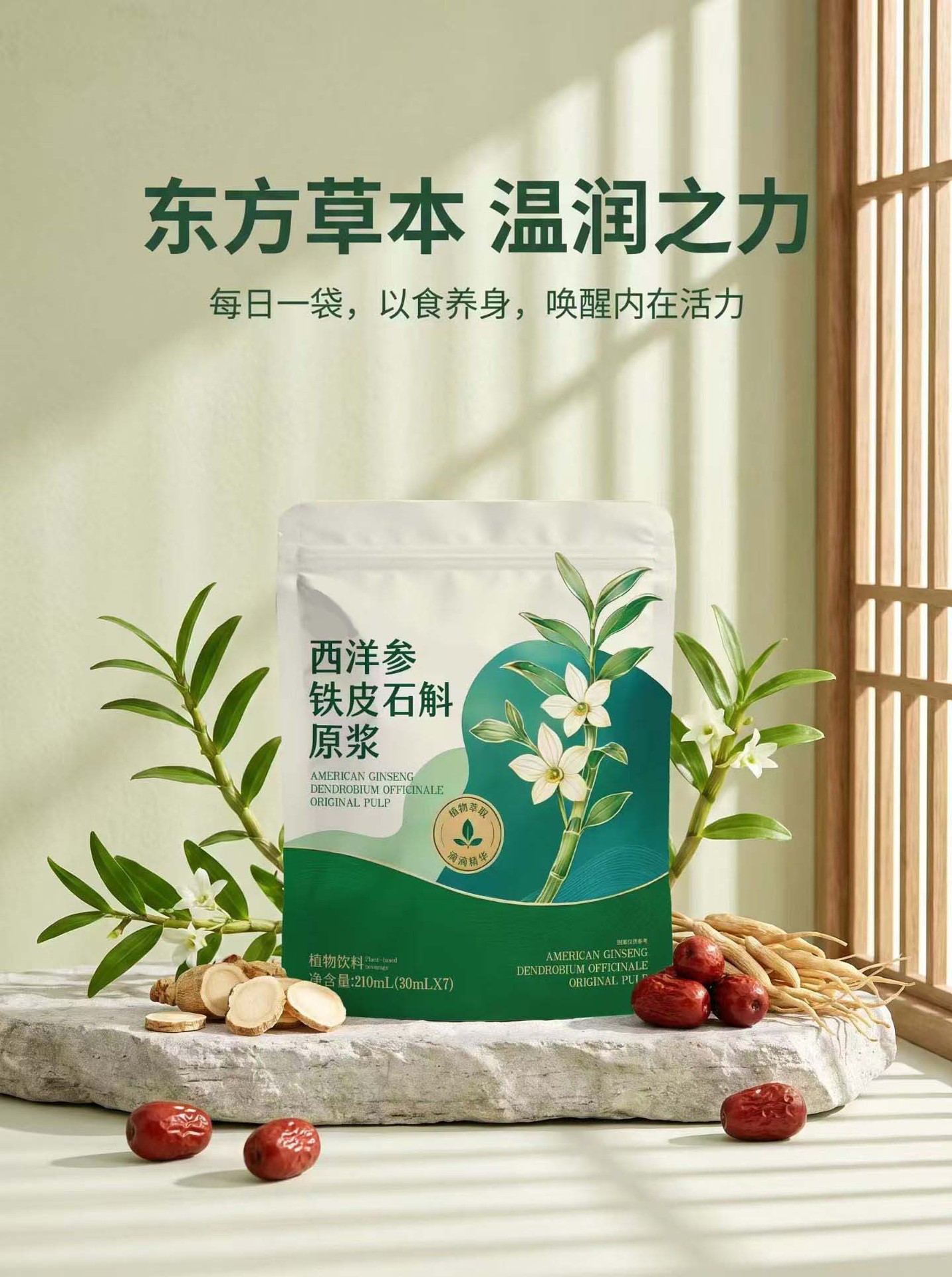 西洋参铁皮石斛原浆饮品代加工 植物饮料贴牌口服液定制 石斛原浆