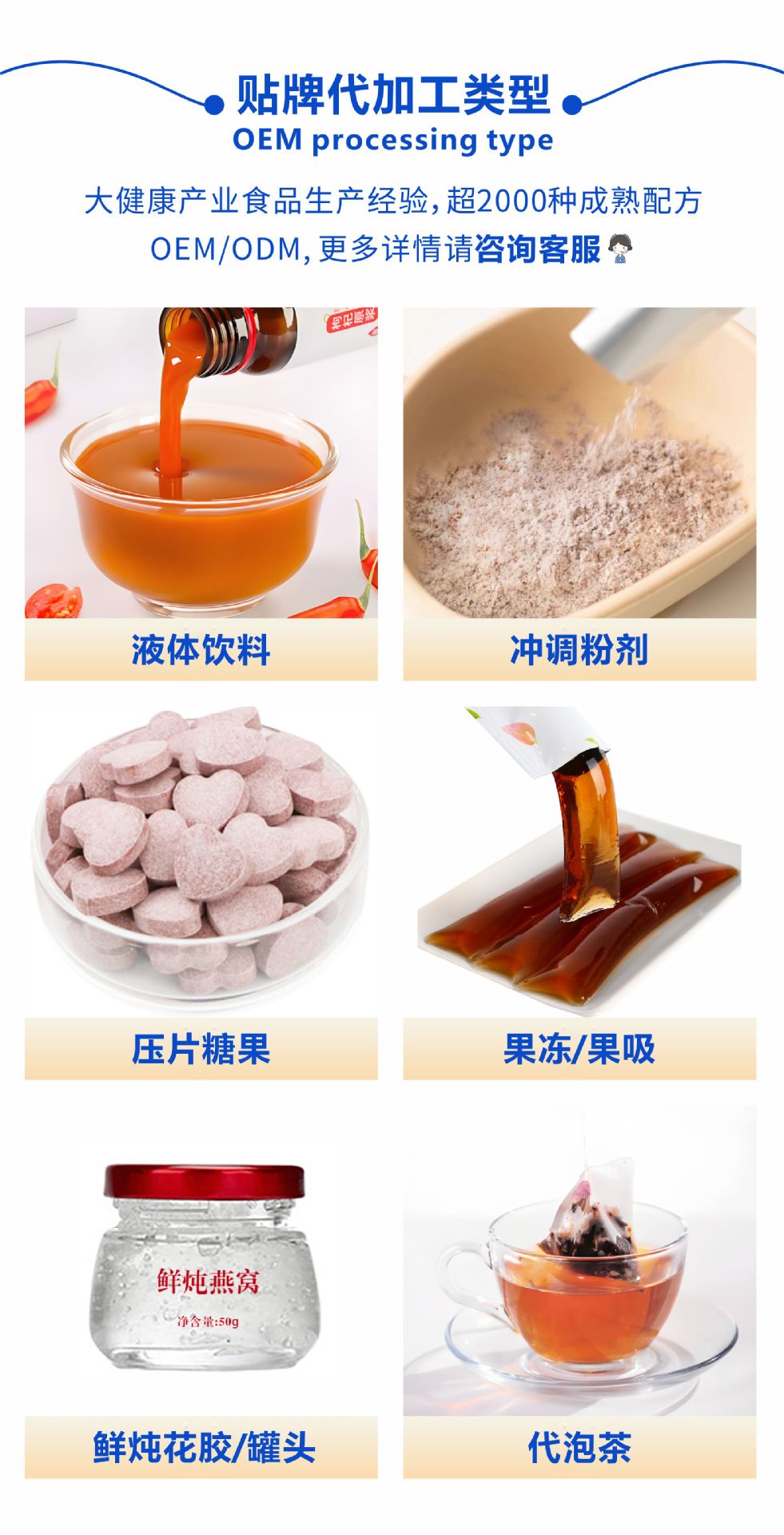白蛋白肽粉小分子活性肽代加工 中老年人补充营养乳清蛋白粉oem