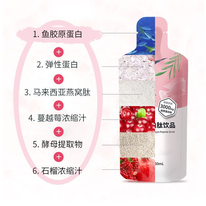 燕窝胶原蛋白肽液态饮饮品代加工OEM水解精华粉小白口服液多肽