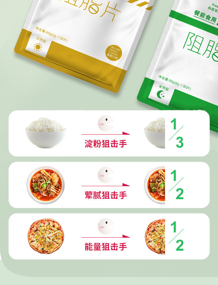 OEM白芸豆压片糖果代加工压片糖果白芸豆膳食纤维咀嚼片阻脂片