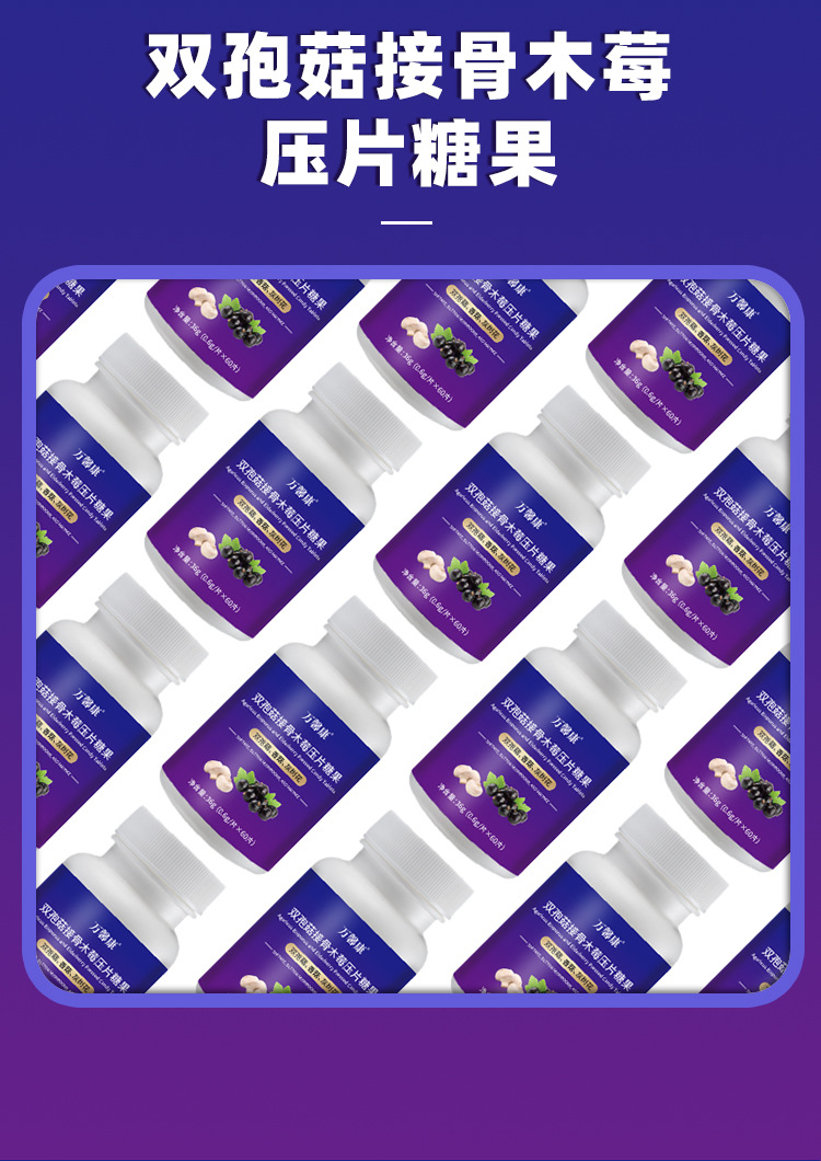 双孢菇接骨木莓压片糖果0.6g/片x60片代加工定制食品批发