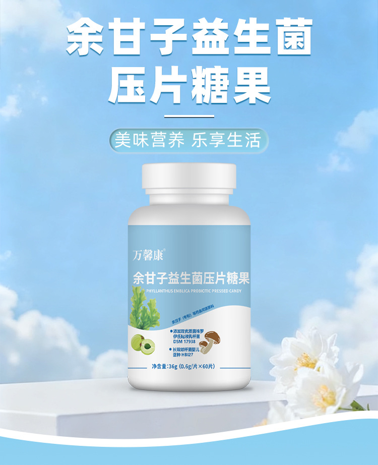 余甘子益生菌压片糖果0.6g/片x60片代加工定制食品批发